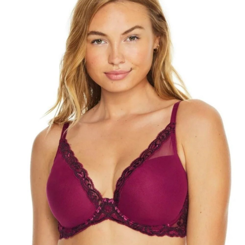 Natori Feathers Plunge Bra 32C NEW!